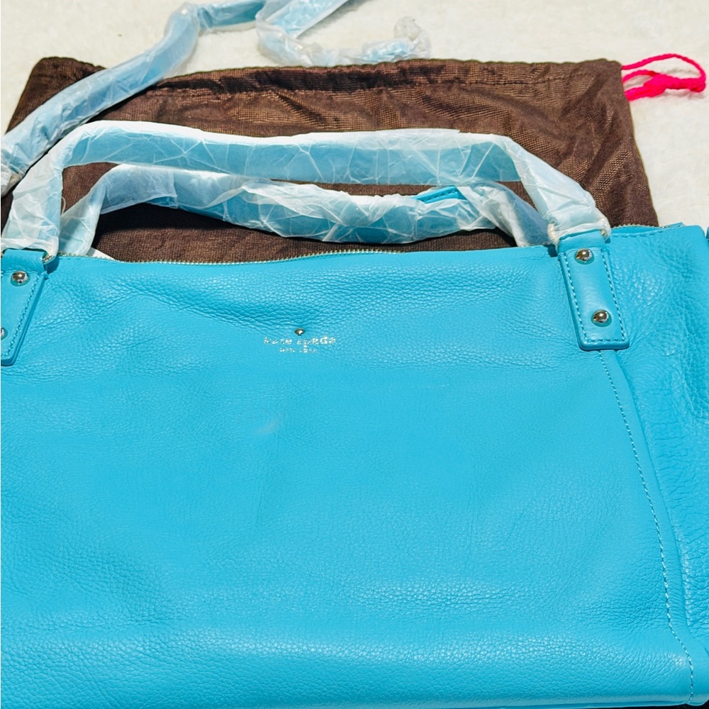 Kate Spade Cobble Hill Kori Large Tote Adriatic turquoise Pebbled Leather NWT - Picture 4 of 15
